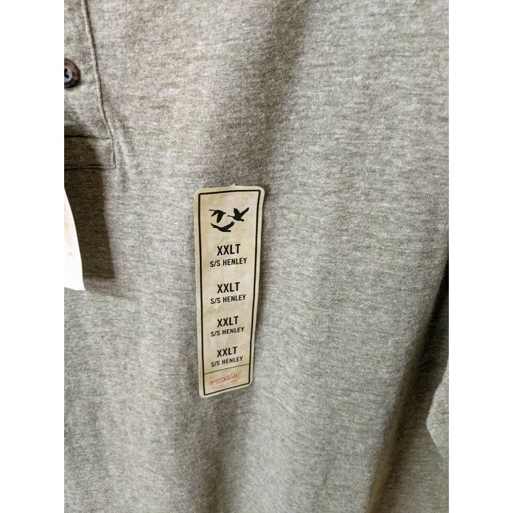 Outdoor Life Mens Wilderness Henley Short Sleeve Sea Kelp Heather TShirt Sz 2XLT - Picture 3 of 9